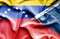 Waving flag of Czech Republic and Venezuela