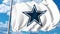 Waving flag with Dallas Cowboys professional team logo. Editorial 3D rendering
