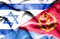 Waving flag of Eritrea and Israel