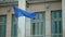 Waving Flag of European Union on Building