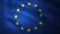 Waving flag of European Union. Realistic close up slow motion 3D animation