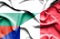 Waving flag of France and Bulgaria