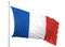Waving flag of France on flagpole