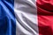 Waving flag of France. National symbol of country and state