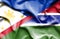 Waving flag of Gambia and Philippines