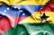 Waving flag of Ghana and Venezuela