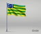 Waving flag of Goias - state of Brazil on flagpole. Template for