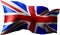 Waving flag of the Great Britain. Illustration of wavy Great Britain Flag. Flag on transparent background - vector