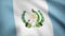 Waving flag of Guatemala, seamless loop. Exact size, blue background. Flag of Guatemala. Rendered using official design
