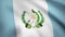 Waving flag of Guatemala, seamless loop. Exact size, blue background. Flag of Guatemala. Rendered using official design