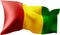 Waving flag of the Guinea. Illustration of wavy Guinea Flag. Flag on transparent background - vector illustration.