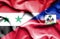 Waving flag of Haiti and Syria