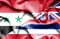 Waving flag of Hawaii and Syria