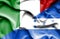 Waving flag of Honduras and Italy