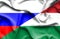 Waving flag of Hungary and Russia