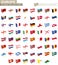 Waving flag icon, flags of Europe countries sorted alphabetically