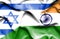 Waving flag of India and Israel