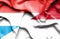 Waving flag of Indonesia and Luxembourg