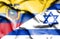 Waving flag of Israel and Ecuador