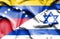 Waving flag of Israel and Venezuela