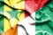Waving flag of Ivory Coast and Senegal