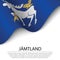 Waving flag of Jamtland is a province of Sweden on white backgro