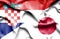 Waving flag of Japan and Croatia