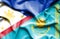 Waving flag of Kazakhstan and Philippines