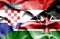 Waving flag of Kenya and Croatia