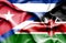Waving flag of Kenya and Cuba