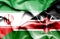 Waving flag of Kenya and Iran