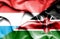 Waving flag of Kenya and Luxembourg