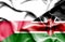 Waving flag of Kenya and Poland