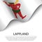 Waving flag of Lappland is a province of Sweden on white backgro