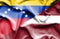 Waving flag of Latvia and Venezuela