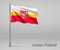 Waving flag of Lesser Poland Voivodeship - province of Poland on