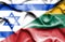 Waving flag of Lithuania and Israel