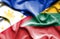 Waving flag of Lithuania and Philippines