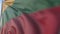 Waving flag of Lithuania, shallow focus close-up. Realistic loopable 3D animation