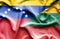 Waving flag of Lithuania and Venezuela