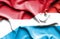 Waving flag of Luxembourg and Indonesia