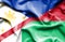 Waving flag of Madagascar and Philippines