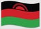 Waving flag of Malawi vector graphic. Waving Malawian flag illustration. Malawi country flag wavin in the wind is a symbol of