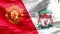 A waving flag with the Manchester United and Liverpool F.C. logos. The North West Derby is a Premier League popular football match