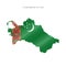 Waving flag map of Turkmenistan. Vector illustration