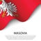 Waving flag of Masovian voivodship is a region of Polland on whi