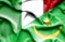 Waving flag of Mauritania and Italy