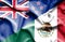 Waving flag of Mexico and New Zealand