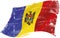 Waving flag of Moldovia