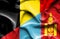 Waving flag of Mongolia and Belgium